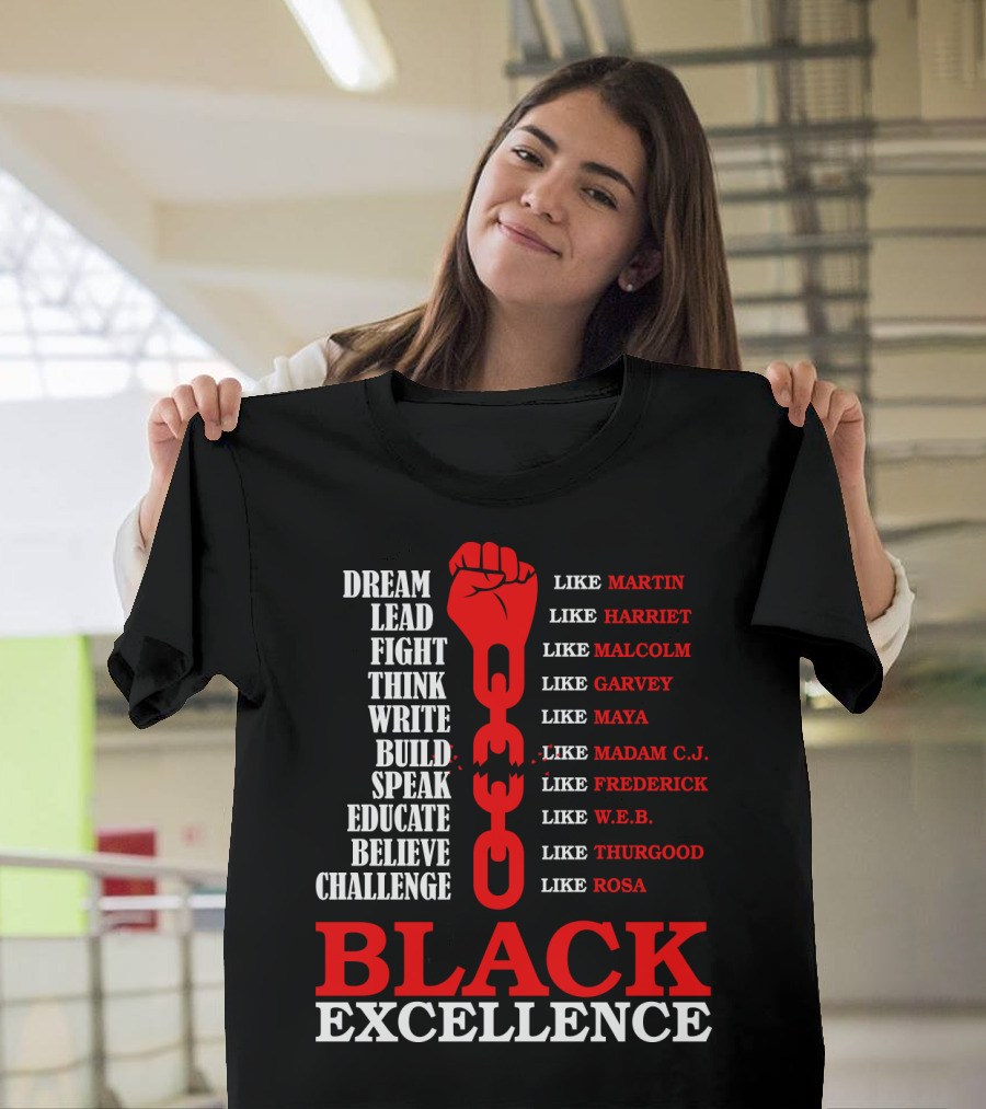 DREAM LEAD FIGHT THINK BLACK EXCELLENCE LIKE MARTIN LIKE ROSA T-Shirt