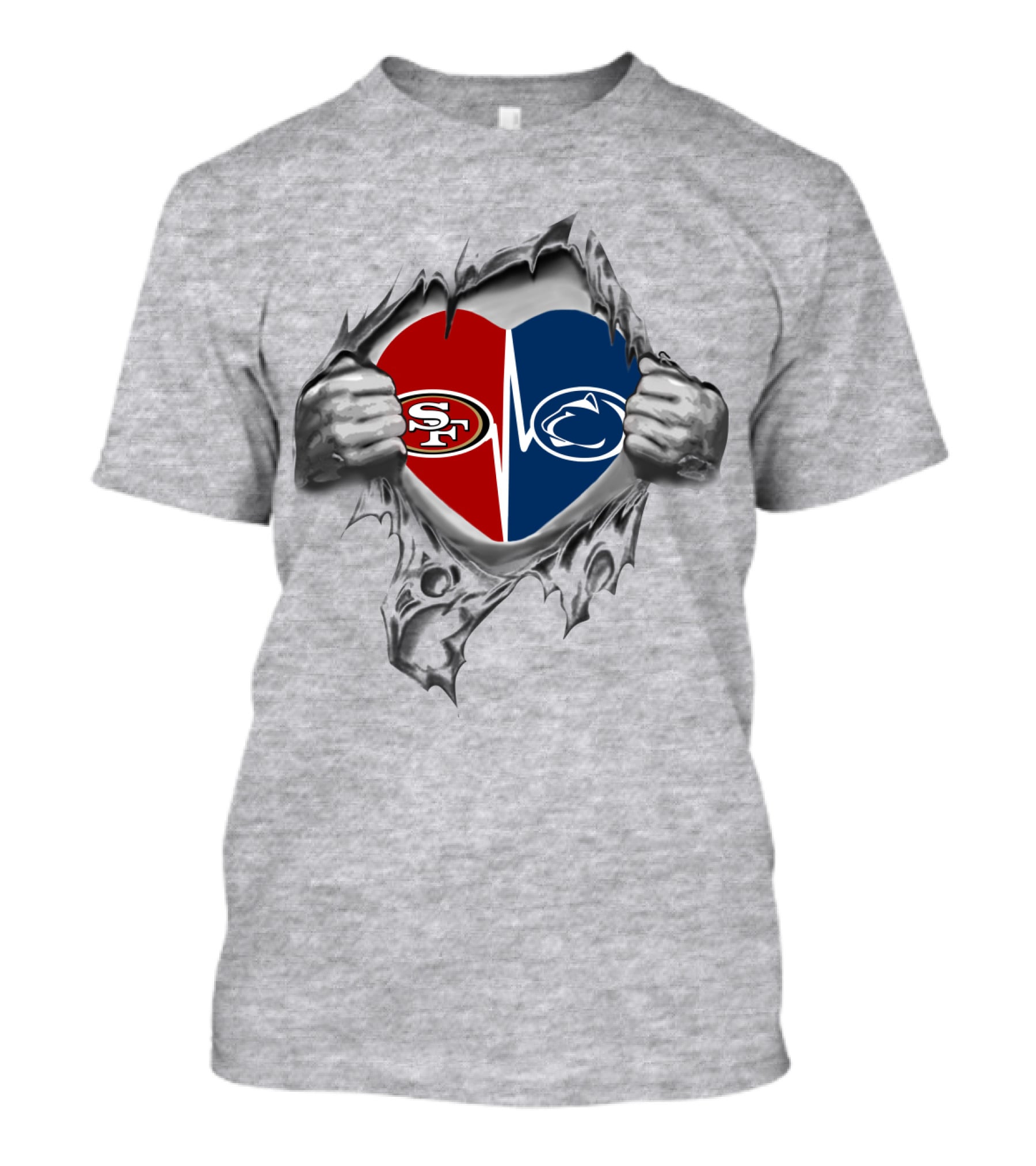 49Ers Penn State Heart Logo Fusion T-Shirt