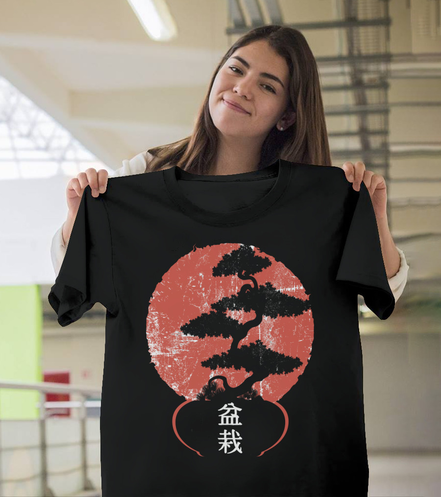 Bonsai Tree Vintage Yoga Lover Kanji T-Shirt