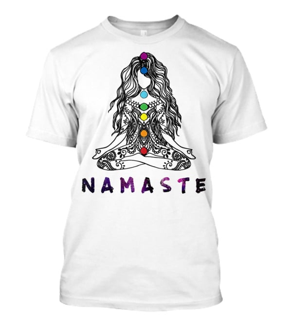Namaste Chakra Meditation Yoga Pose Spiritual Energy T-Shirt