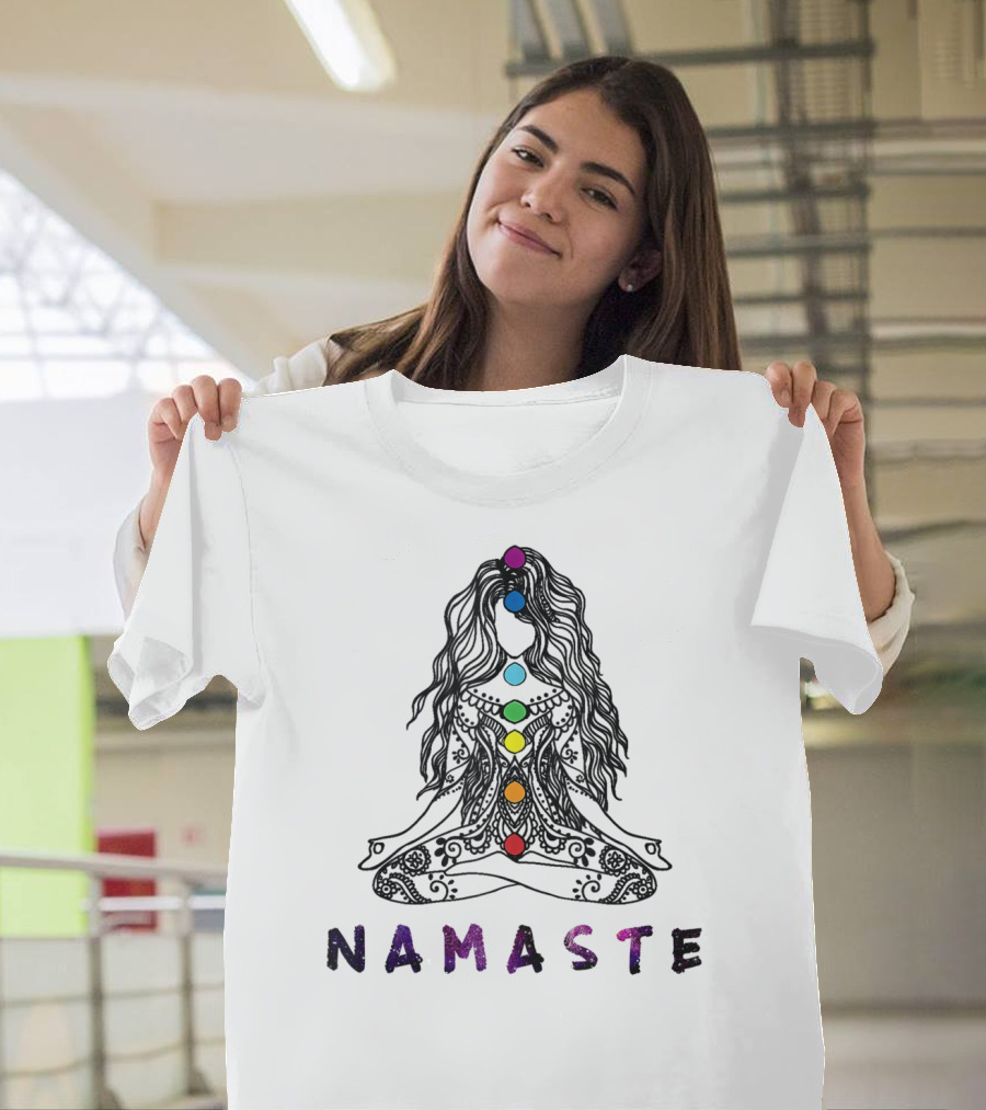 Namaste Chakra Meditation Yoga Pose Spiritual Energy T-Shirt