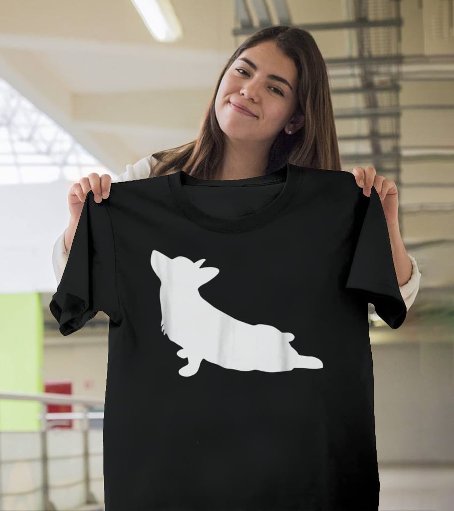 Corgi Yoga Silhouette Stretch Pose T-Shirt