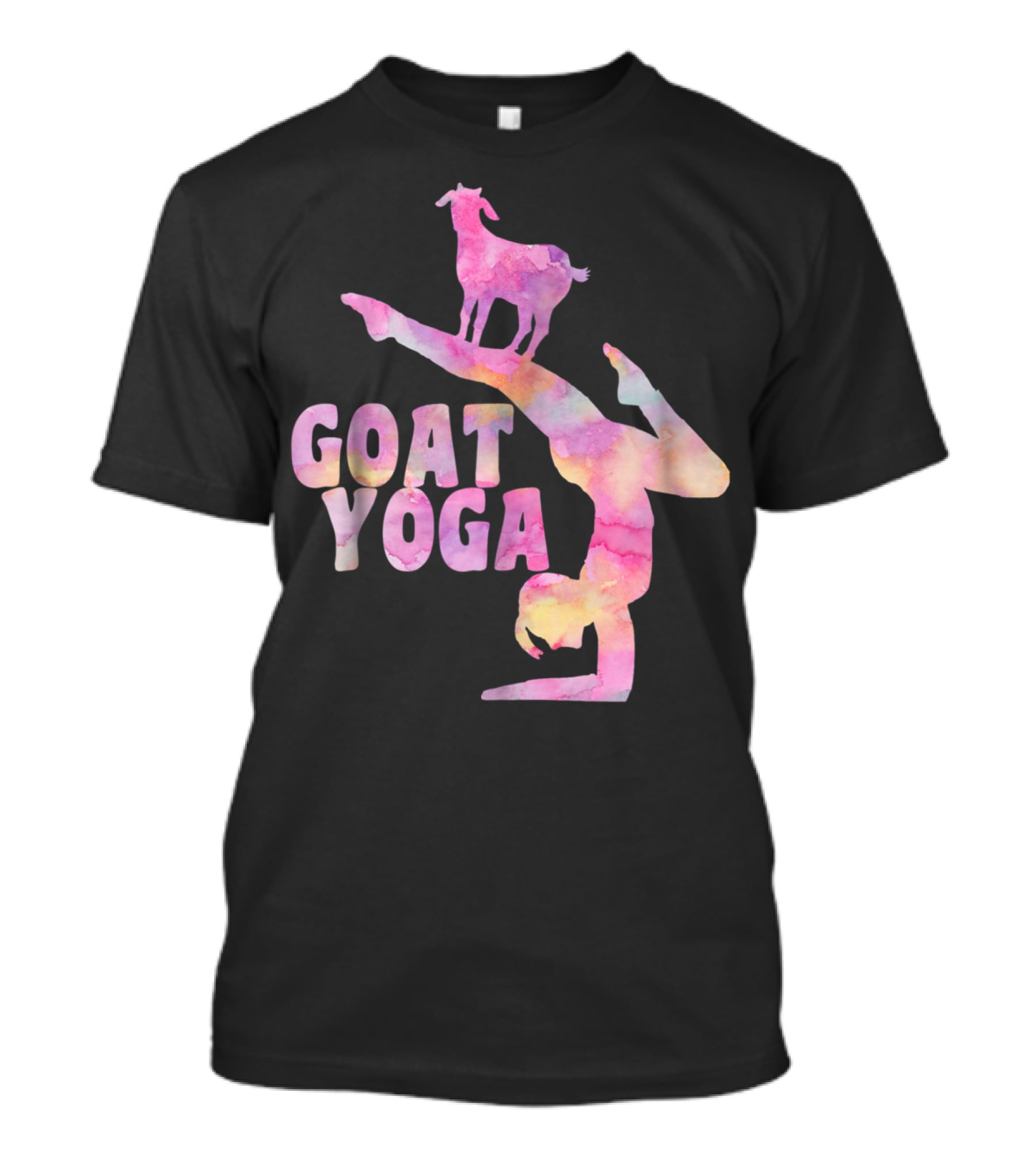 GOAT YOGA Yoga Pose With Cute Goat Watercolor T-Shirt