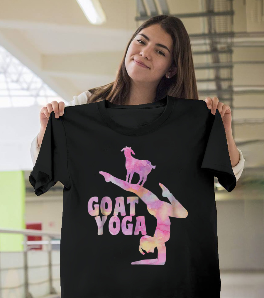 GOAT YOGA Yoga Pose With Cute Goat Watercolor T-Shirt