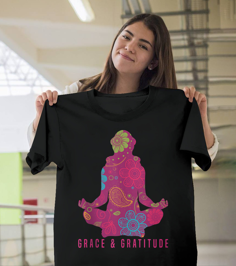 Grace and Gratitude Colorful Meditation T-Shirt