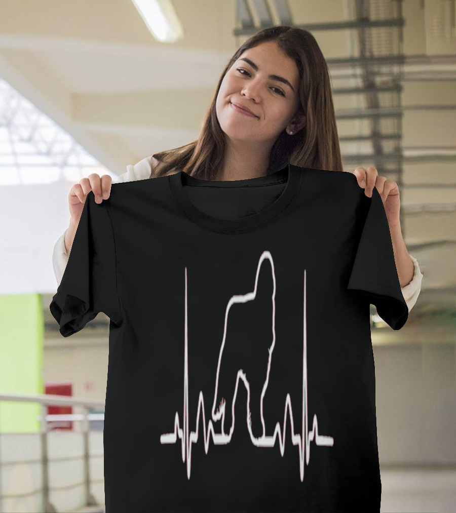 English Toy Spaniel Dog Heartbeat Silhouette With Canine Pulse T-Shirt