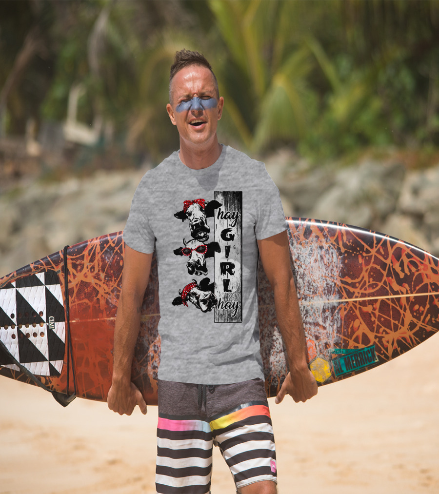 Hay GIRL Hay Cow Trio Red Bandana And Glasses T-Shirt