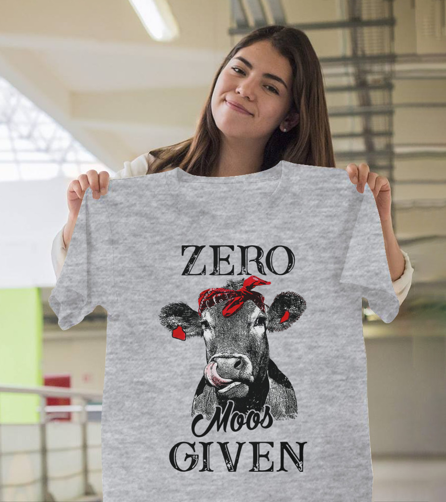 Zero Moos Given Cow Bandana Red Ear Tag T-Shirt