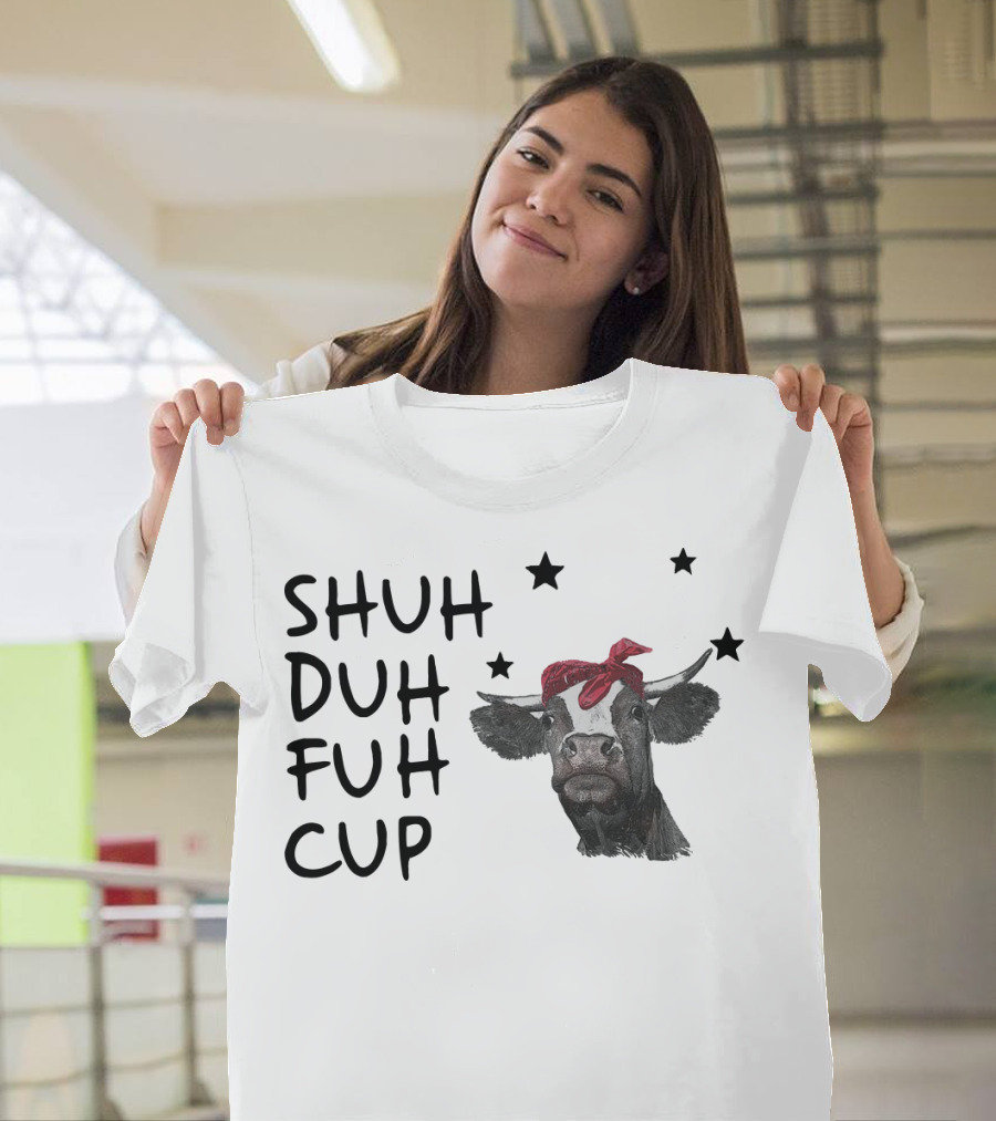 SHUH DUH FUH CUP Cow With Red Bandana And Stars T-Shirt