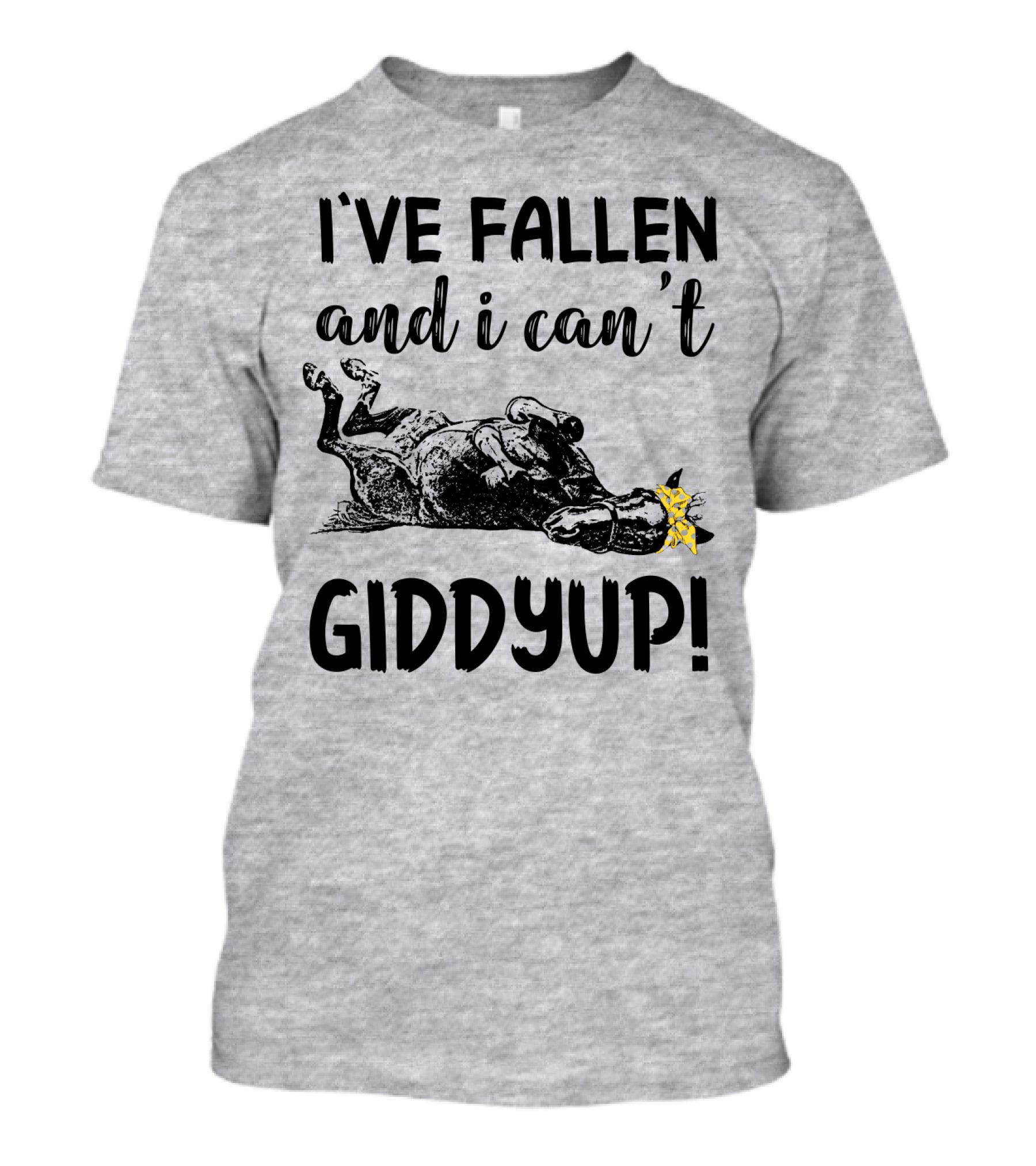 I've Fallen And I Can't Giddyup I've Fallen Cow With Yellow Bow T-Shirt
