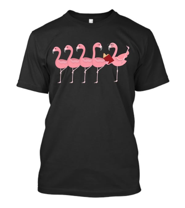 Teacher Flamingo Reading To Class Of Flamingos T-Shirt