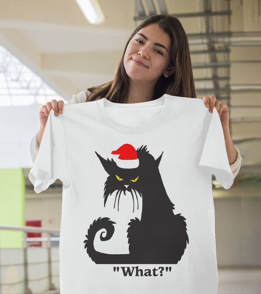What Cat With Santa Hat T-Shirt