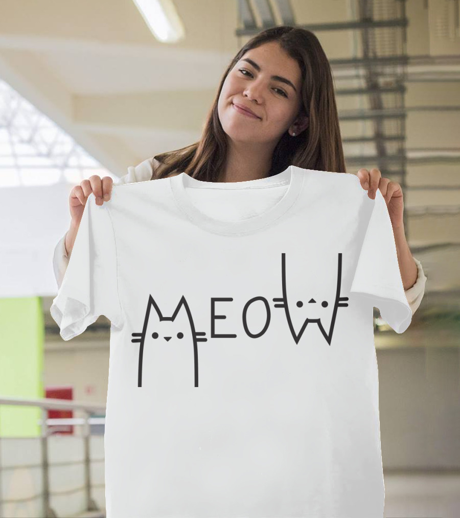 MEO Meow Cat Outline T-Shirt