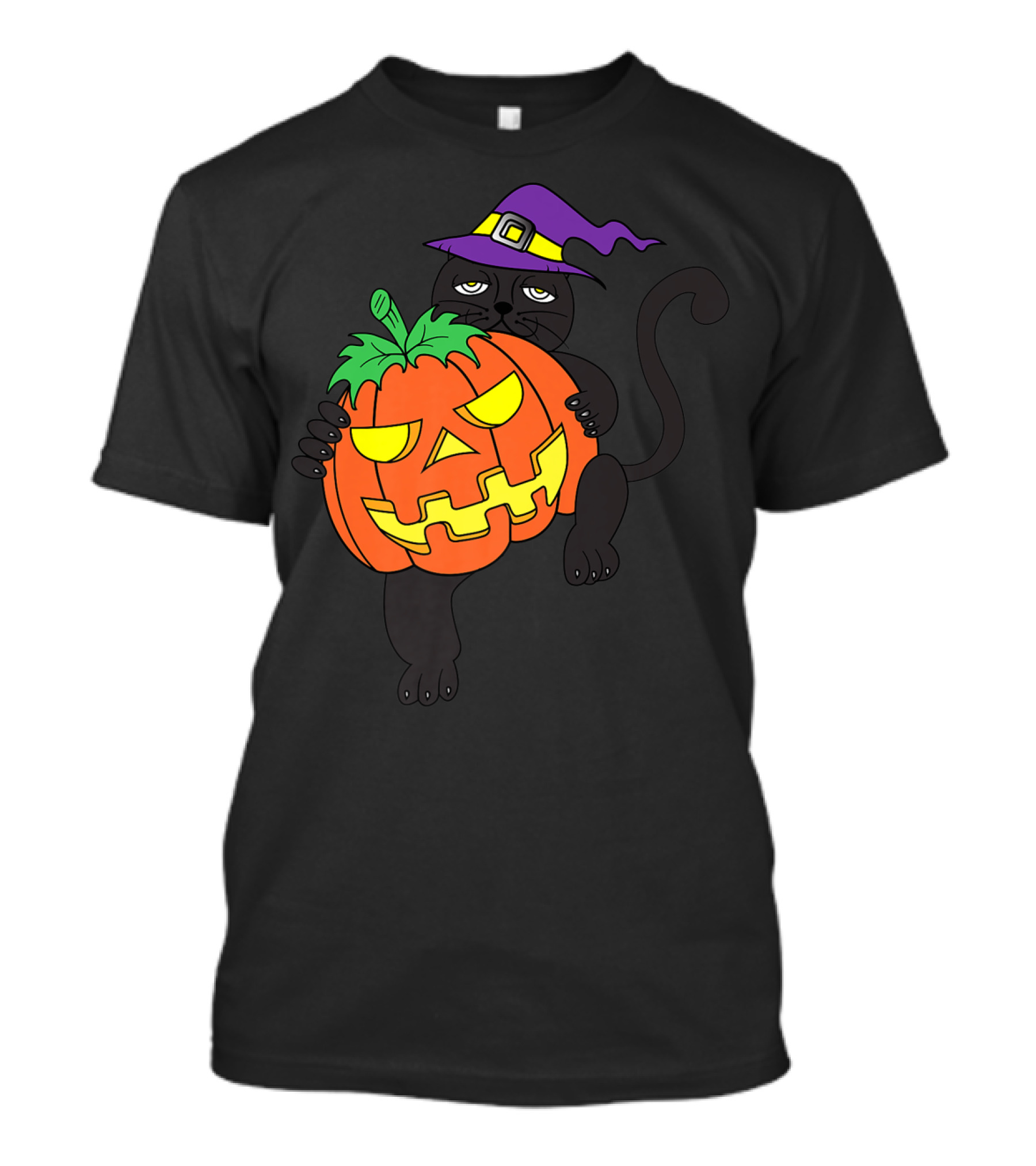 Happy Halloween Scary Black Cat Pumpkin T-Shirt