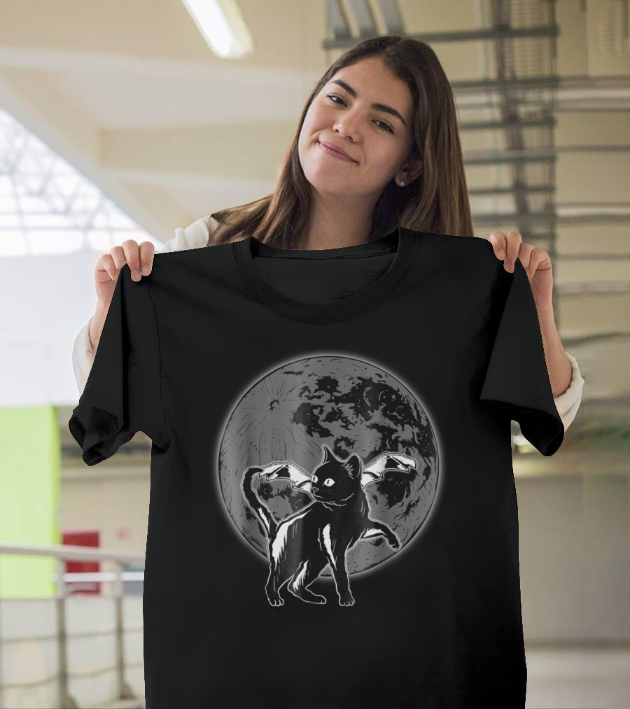 Bat Cat Full Moon Enigma T-Shirt