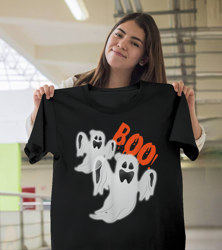 Boo Halloween Funny Ghosts with Spooky Expression T-Shirt