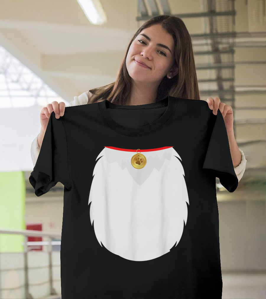 Cat Halloween Costume Kitty Belly Paw Print Collar T-Shirt