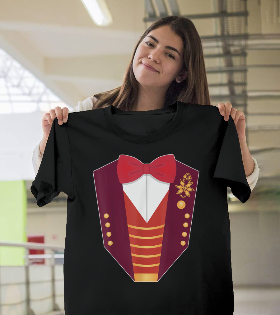 Circus Ringmaster Tuxedo Costume Bow Tie and Stripes T-Shirt