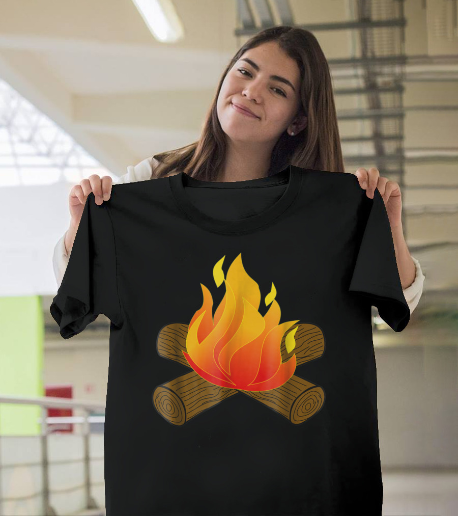 Fire Group S'more Campfire Logs and Flames T-Shirt