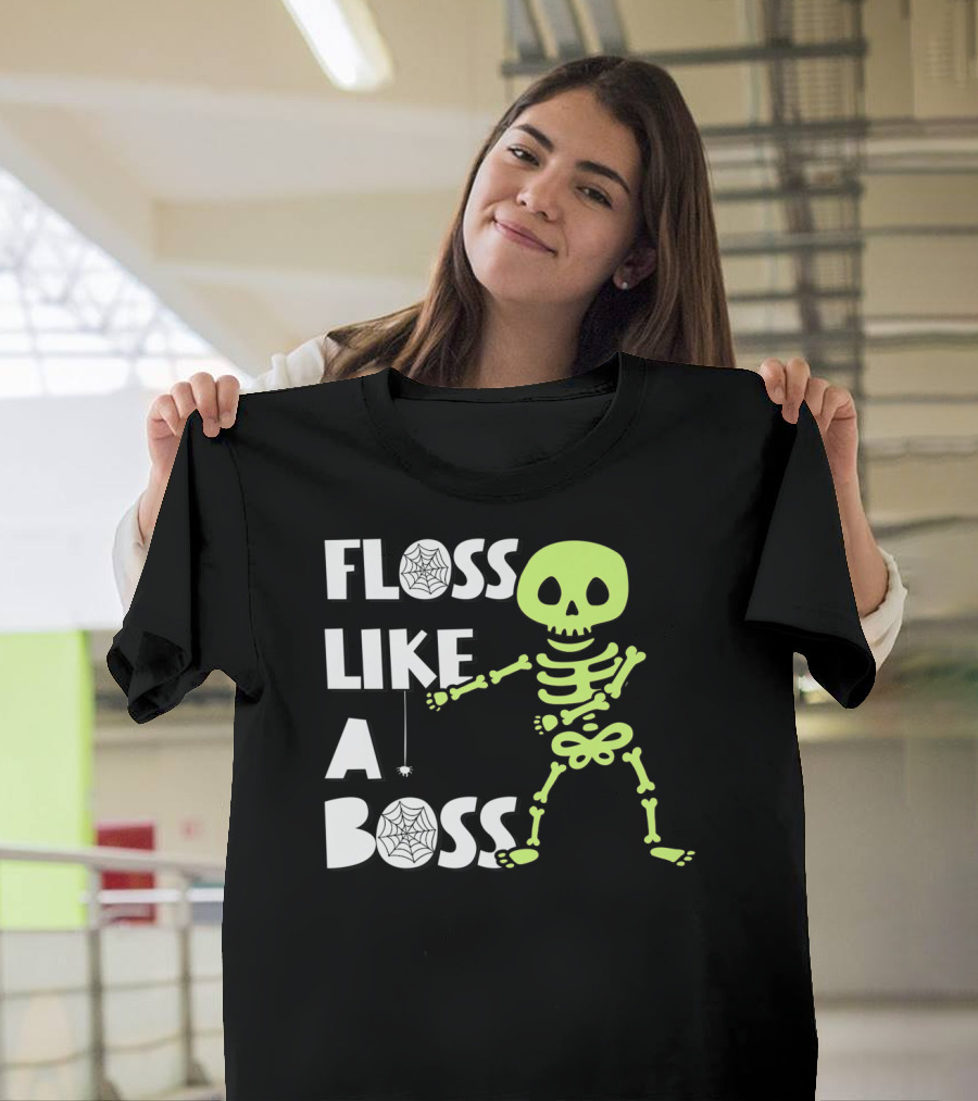 Floss Like a Boss Skeleton Halloween Dance T-Shirt