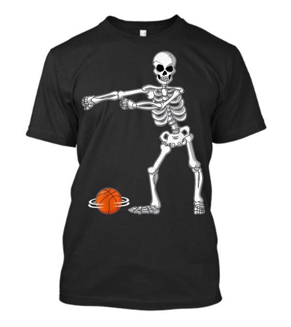 Flossing Skeleton With Basketball Dance Moves T-Shirt