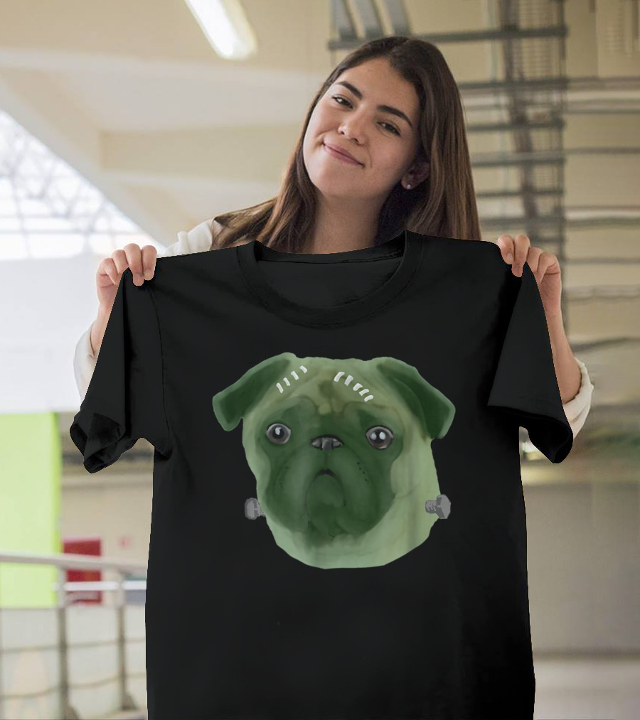 Frankenstein Pug Halloween Dog Lovers Funny T-Shirt