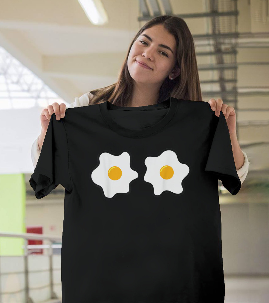 Fried Egg Boob Halloween Eggs Costume Top T-Shirt