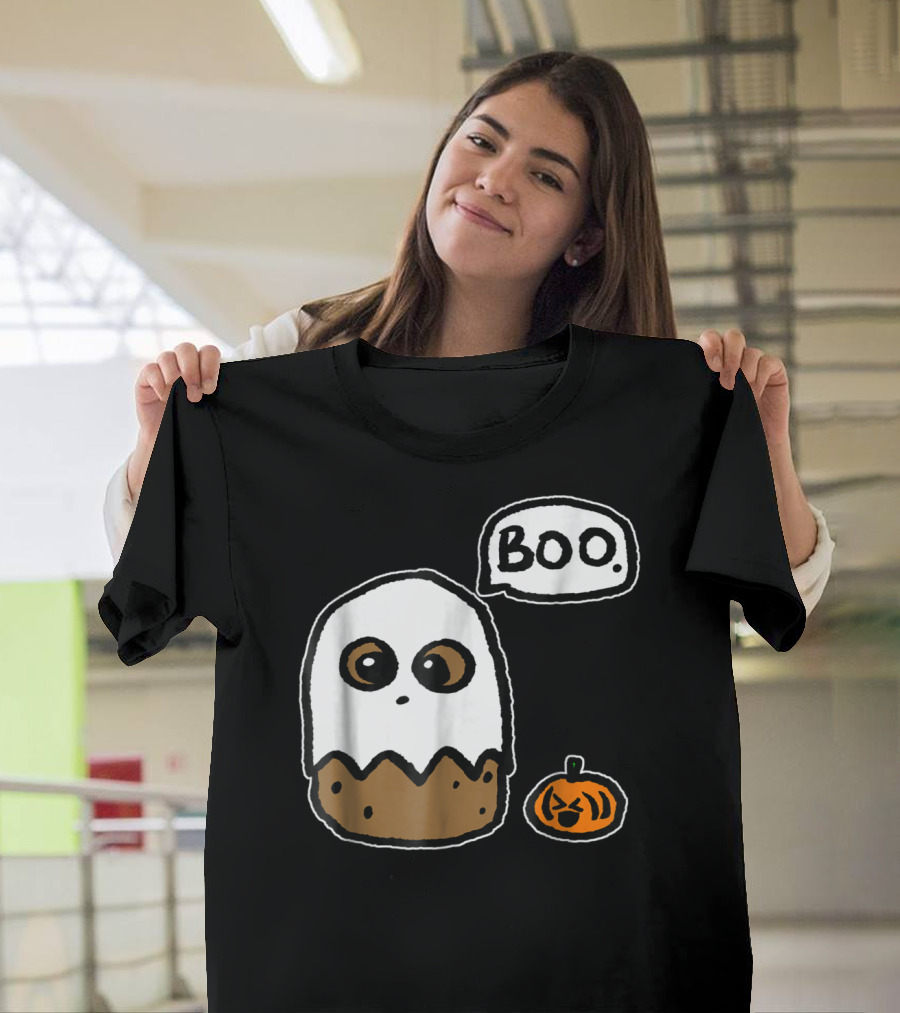 Happy Halloween Boo Potato Funny Spooky Ghost with Pumpkin T-Shirt