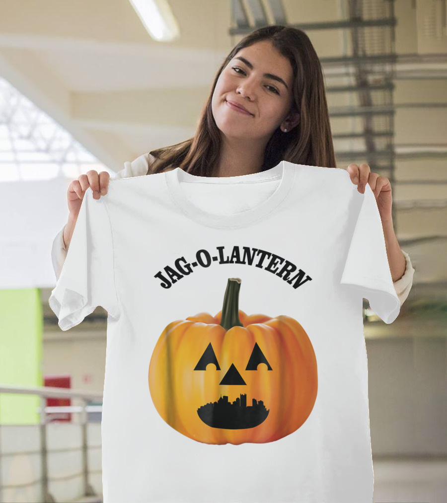 Jag-O-Lantern Pumpkin with Pittsburgh Skyline Face T-Shirt