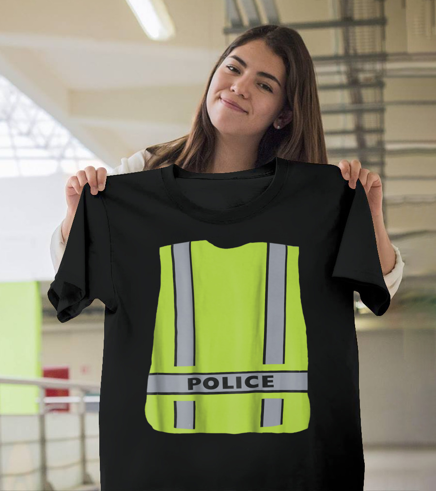Reflective Police Safety Vest Funny Sheriff Cop Uniform T-Shirt