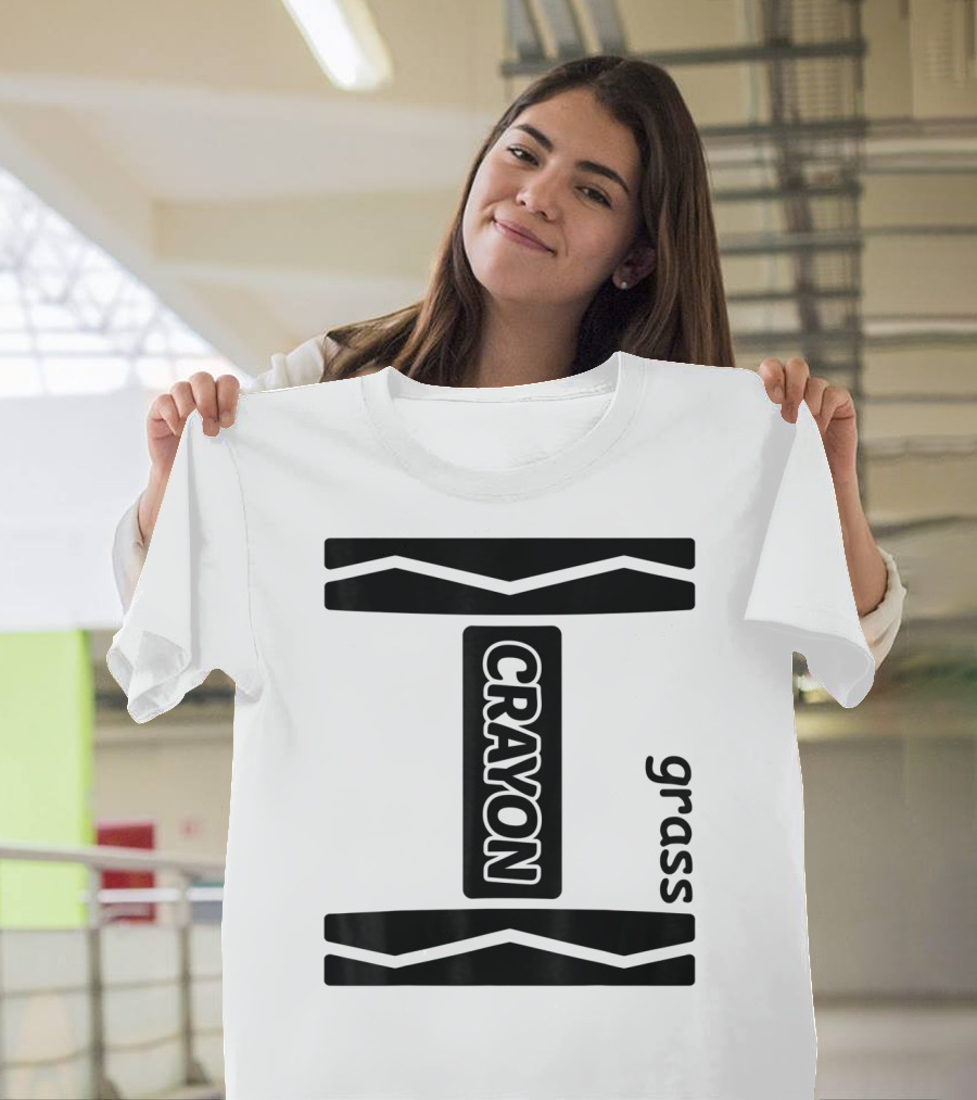 Crayon Grass Couple Friend Group T-Shirt