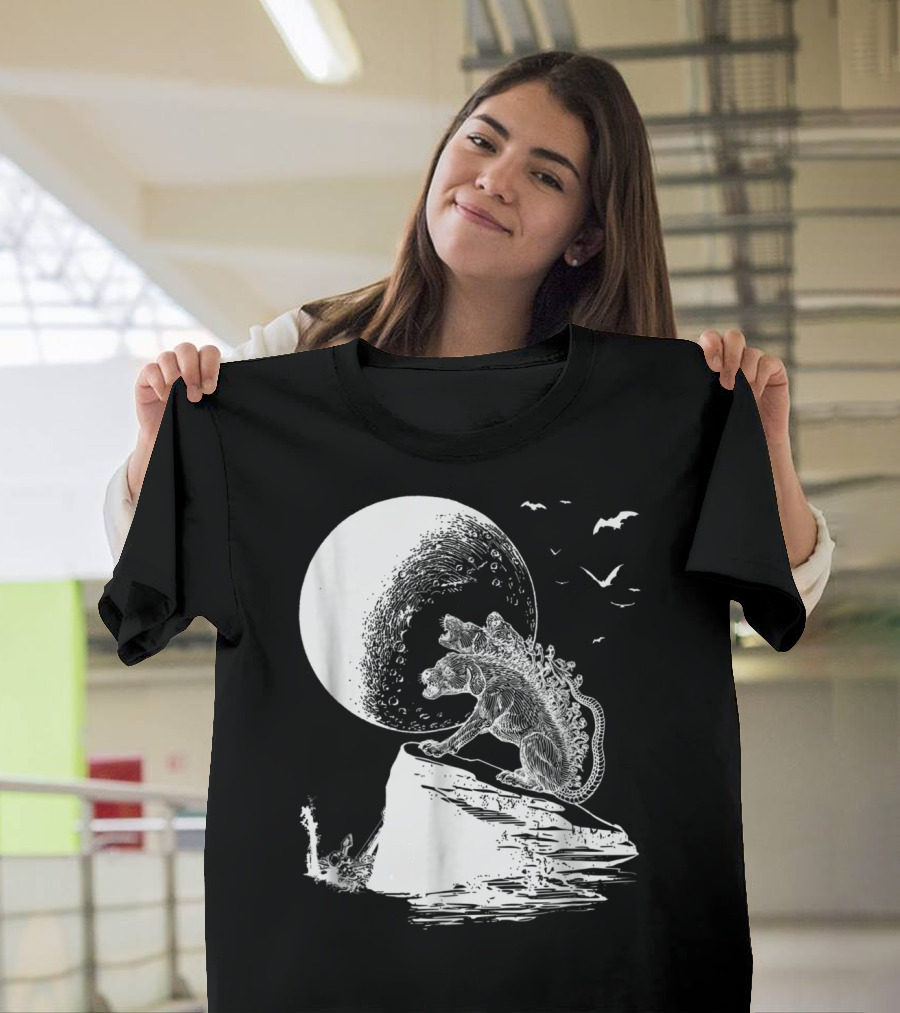 Cerberus Hell Hound Howling at the Moon Halloween T-Shirt