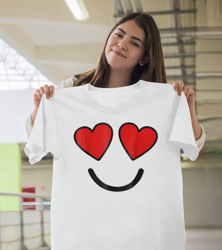 Halloween Costume Heart Eyes Emoji Face T-Shirt
