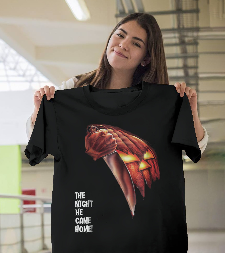 Halloween Pumpkin Knife The Night He Came Home T-Shirt