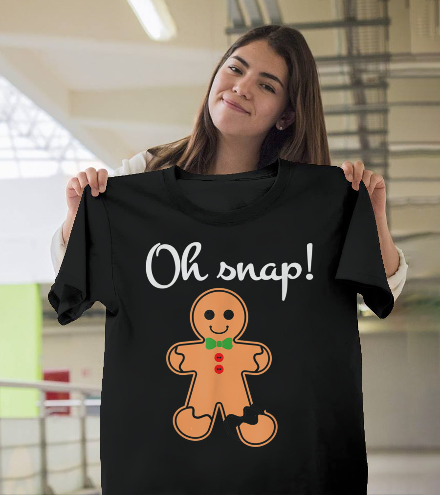 Oh Snap Broken Leg Gingerbread Man Halloween T-Shirt