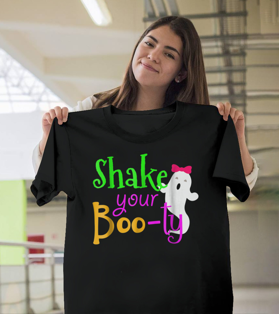 Shake Your Boo-ty Funny Halloween Ghost Bow T-Shirt