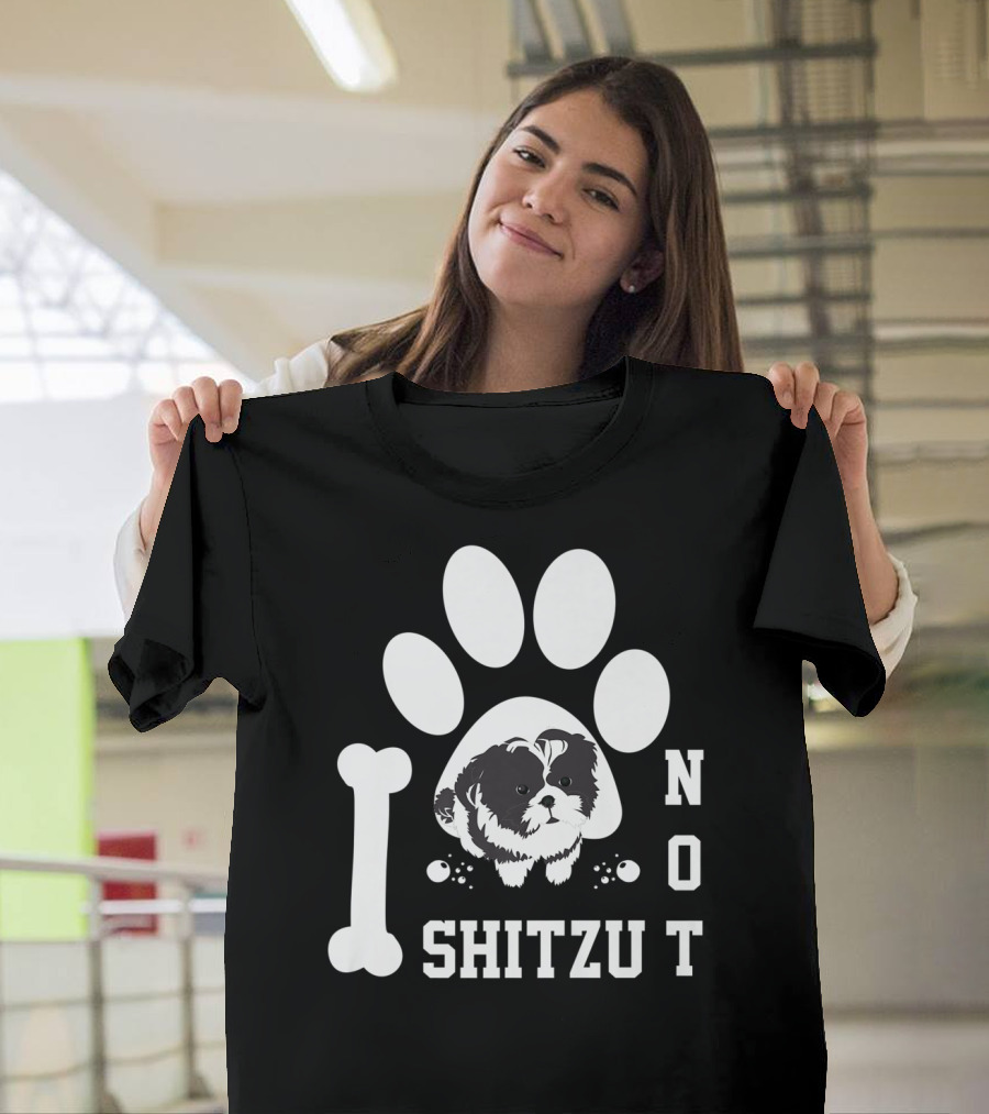 I Shitzu Not Halloween Christmas Funny Cool Dog Paw Bone T-Shirt
