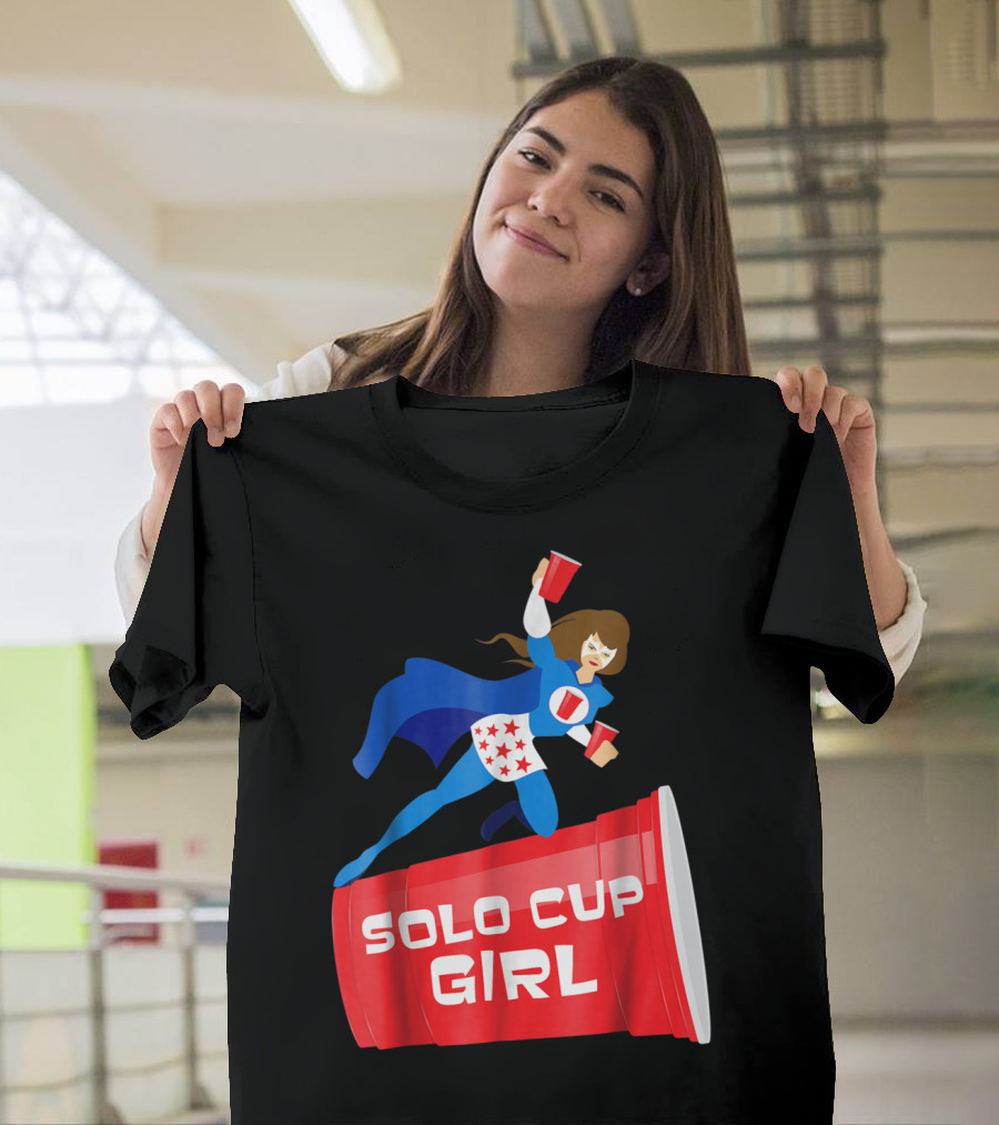Halloween Costume Solo Cup Girl Super Hero T-Shirt