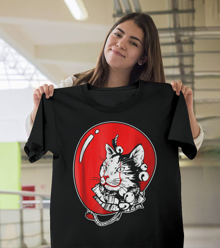 Kitten Clown Balloon Face with Bells T-Shirt
