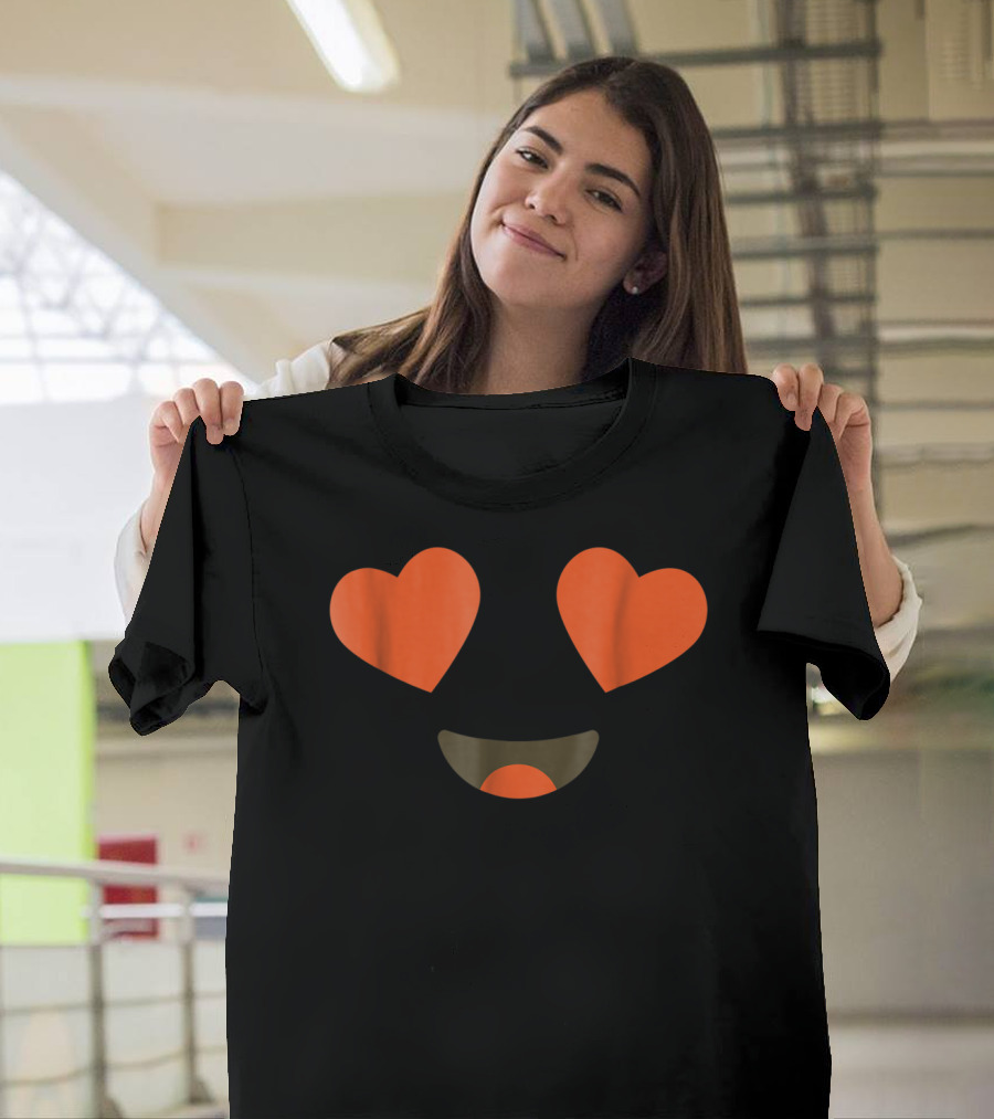 Love Emoji Heart Eyes Halloween Party Costume T-Shirt