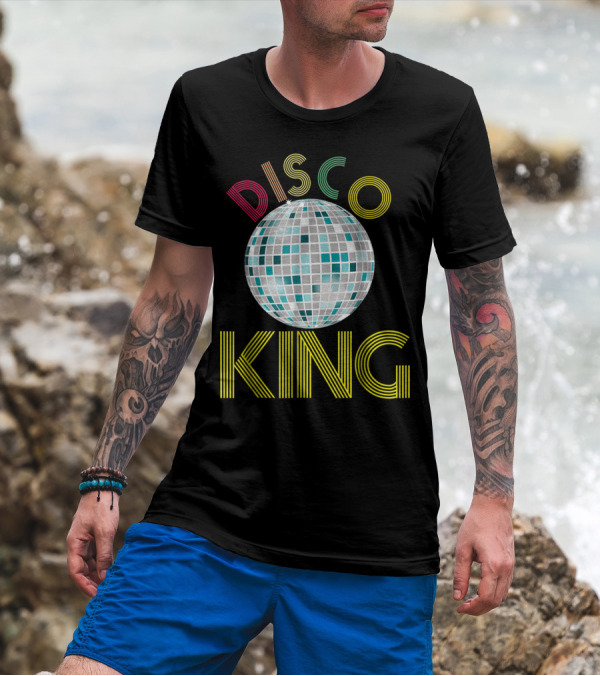 Disco King 1970s Party Retro Mirror Ball 70s T-Shirt