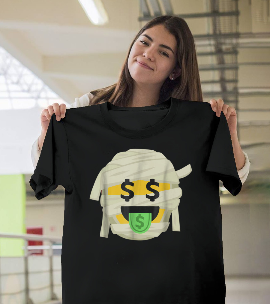 Mummy Emoji Dollar Eyes Money Tongue T-Shirt