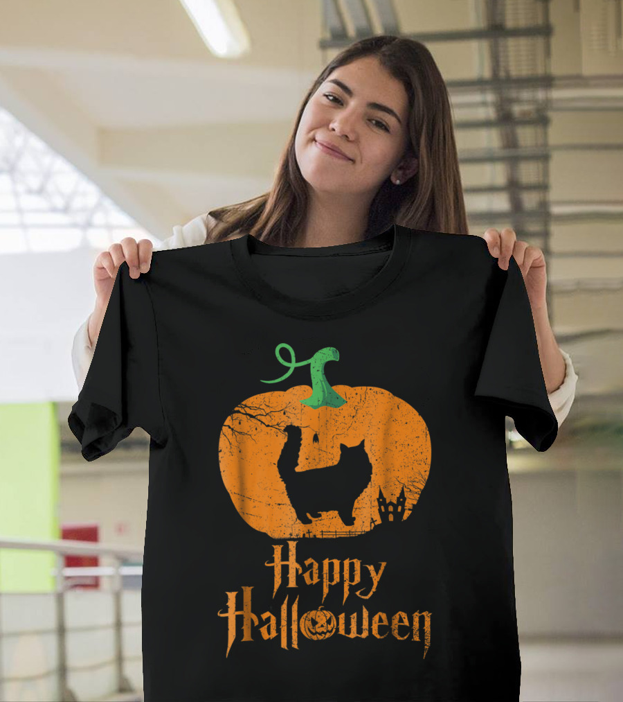 Happy Halloween Norwegian Forest Pumpkin Cat T-Shirt
