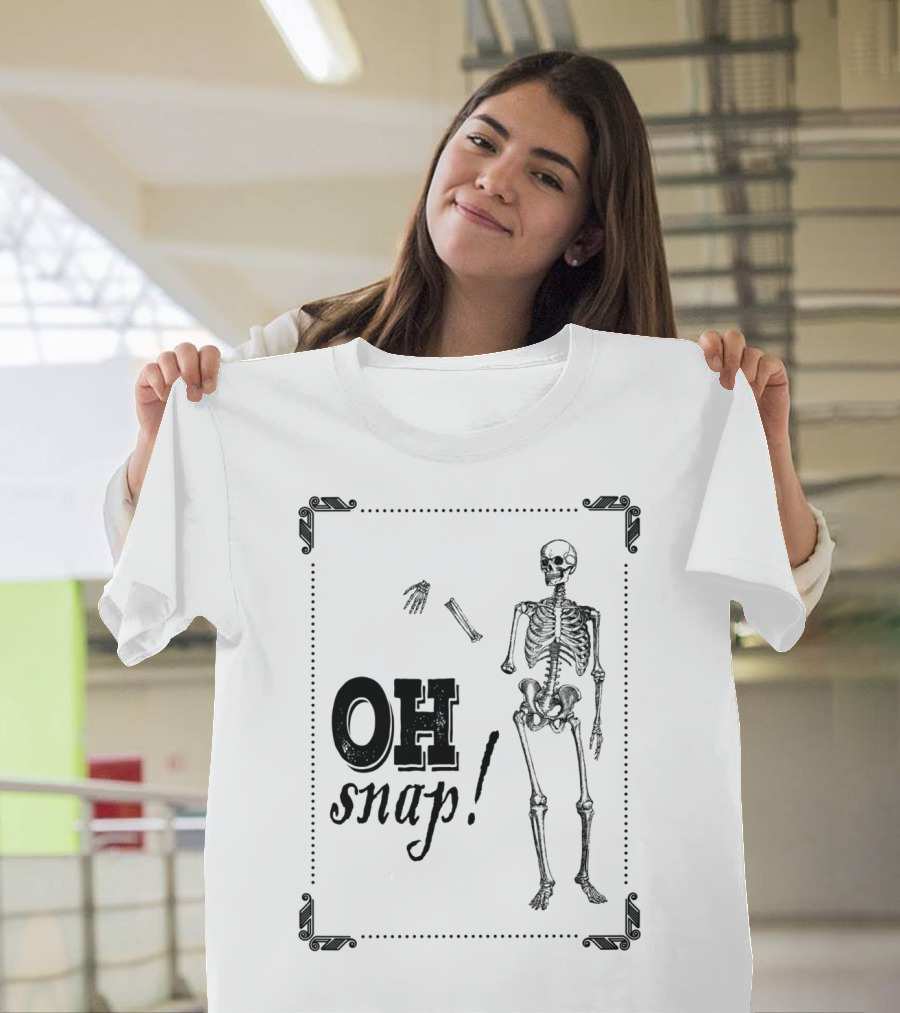 Oh Snap Skeleton with Broken Bone T-Shirt