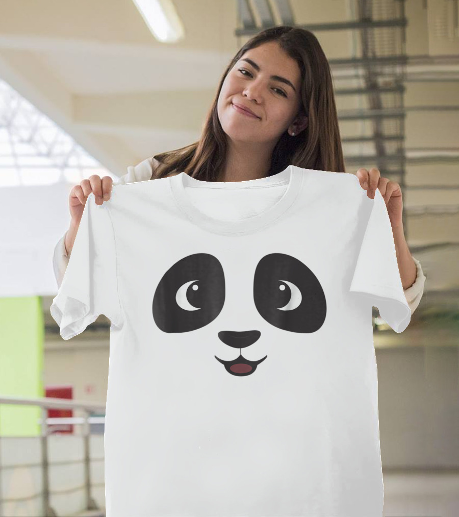 Panda Face Cute Halloween Costume Trick Treat Adorable Eyes T-Shirt