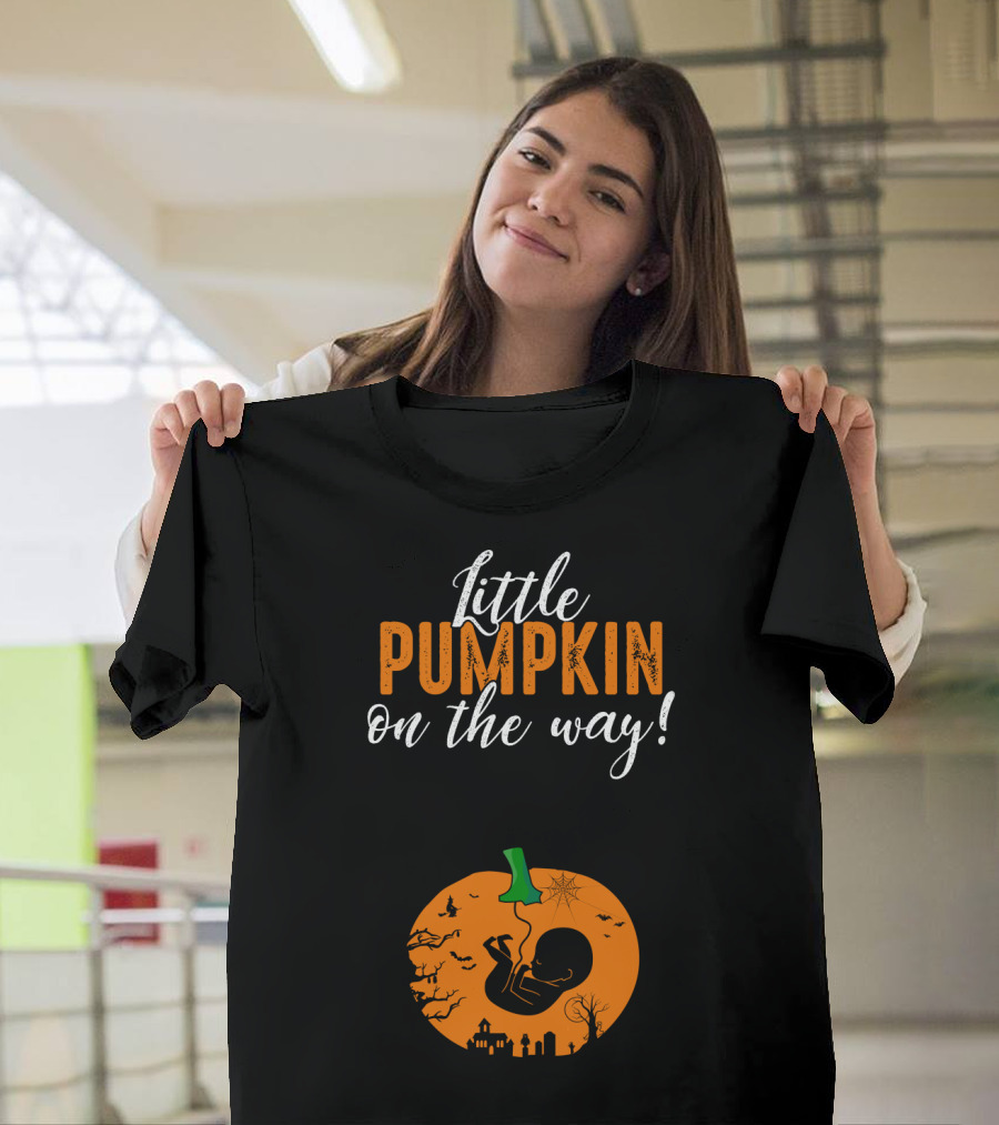 Little Pumpkin on the Way Halloween Pregnancy Costume T-Shirt