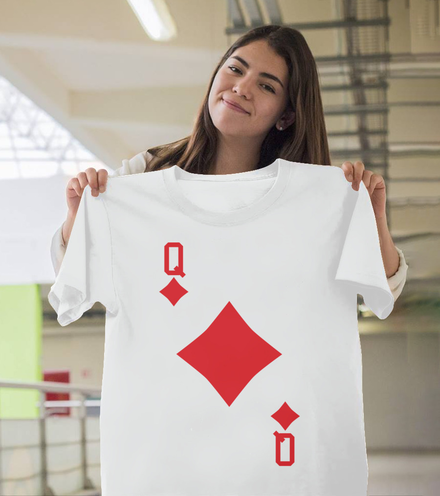 Queen of Diamonds Card Symbol T-Shirt