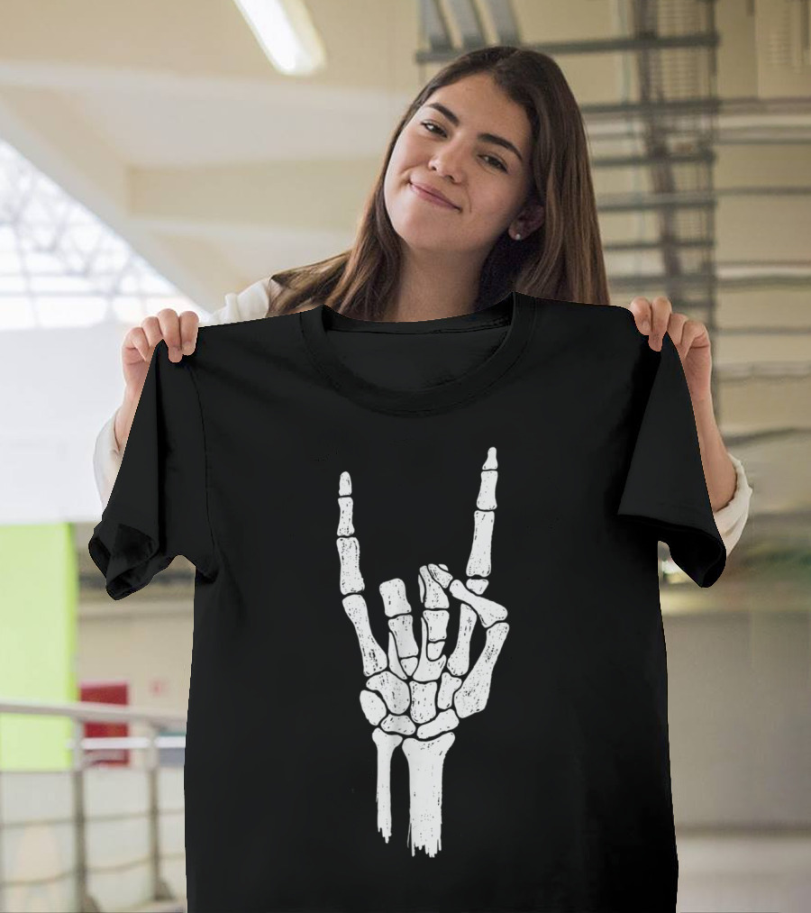 Skeleton Hand Rock On Gesture for Concert Buddy T-Shirt