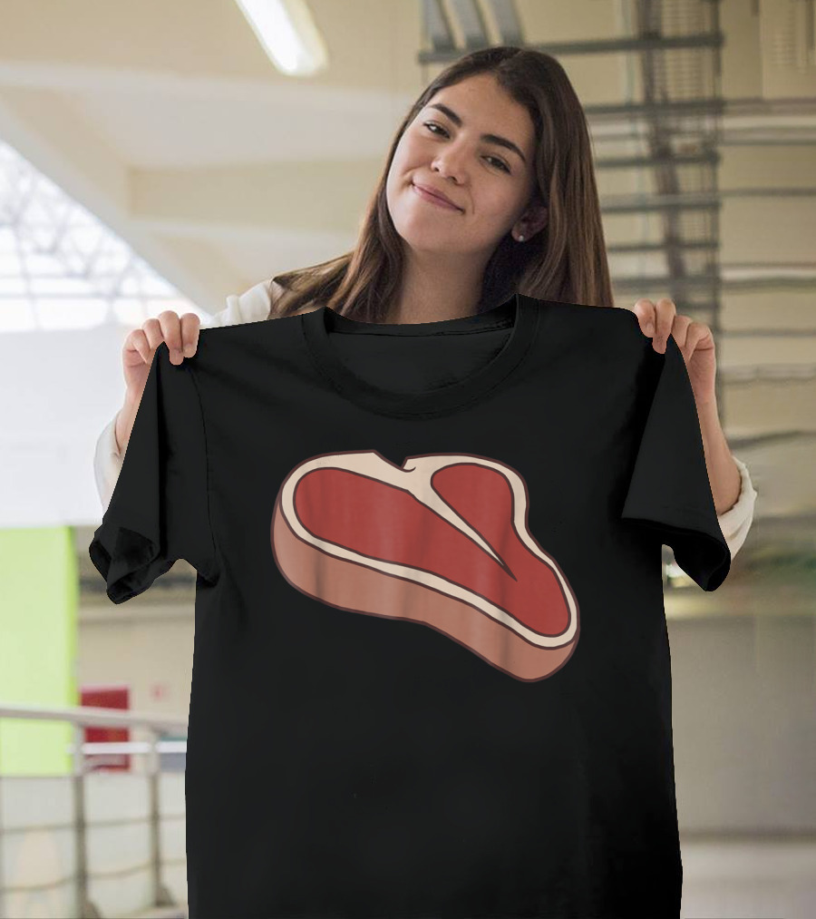 Tbone Steak Last Minute Bold Cartoon Meat T-Shirt