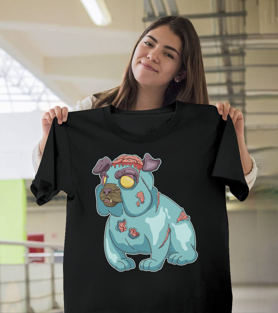 Zombie Bulldog Brains Monster T-Shirt